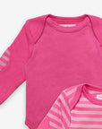 Premium Organic Cotton Long-Sleeve Baby Bodysuits in Pink, 2-Pack with Snap Buttons and Easy Neckline by Toby Tiger at brixbailey.com