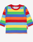 Classic Toby Tiger Striped Kids T-Shirt - Soft Organic Cotton, Unisex Fun Design with Snap Buttons for Easy Dressing by Toby Tiger at brixbailey.com