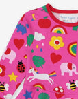 Luxury skater dress with colorful Toby Tiger print, premium organic cotton, stylish swing skirt, best-selling baby and toddler outfit by Toby Tiger at brixbailey.com