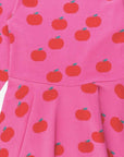 Playful Red and Pink Color Block Organic Skater Dress for Kids, Soft GOTS-Certified Cotton, Twirl-Friendly Skirt by Toby Tiger at brixbailey.com