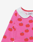 Playful Red and Pink Color Block Skater Dress for Kids - Organic Cotton Twirl Dress with Toby Tiger Design by Toby Tiger at brixbailey.com