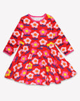 Retro Floral Print Skater Dress for Kids - Sustainable, Soft, and Stylish GOTS-Certified Cotton Dress by Toby Tiger at brixbailey.com
