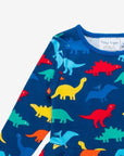 Colorful Dinosaur Skater Dress with Long Sleeves - Soft Organic Cotton Kids Outfit, Eco-Friendly Playwear by Toby Tiger at brixbailey.com