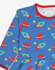 Luxury kids astronaut skater dress, long sleeve space print, premium organic cotton, sustainable, stylish, best-selling by Toby Tiger at brixbailey.com