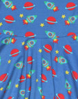 Luxury skater dress with long sleeves, space print, soft organic cotton, sustainable, stylish, best-selling, GOTS certified by Toby Tiger at brixbailey.com