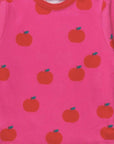 Organic Apple Print Long Sleeve Kids T-Shirt - Soft GOTS Certified Cotton with Snap Buttons for Easy Dressing by Toby Tiger at brixbailey.com