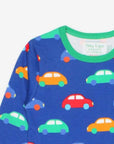 Fun and Soft Organic Cotton Long Sleeve Baby Shirt with Car Print and Snap Buttons by Toby Tiger at brixbailey.com