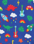 Premium baby long sleeve shirt with rocket, dino, and car print in soft organic cotton, stylish neutral tones, snap neck closure by Toby Tiger at brixbailey.com