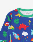 Premium baby long sleeve shirt with rocket, dino, and car print in soft organic cotton by Toby Tiger at brixbailey.com