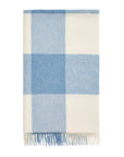 Lucy's Sky Blue Checker Merino Throw Blanket