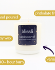 luminous veil – fig tree, white florals & coconut 220g soy candle