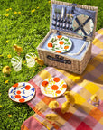 Lunch Plates Twig Oranges - Set of 4