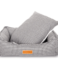THE KENSINGTON | LUXURY HOUNDSTOOTH BOLSTER DOG BED