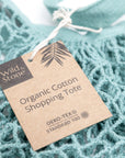 Organic Cotton Blue Crochet Tote Bag
