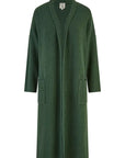 Yumi Green Knitted Maxi Cardigan With Pockets