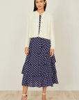 Yumi Ivory Eyelash Knit Cropped Cardigan