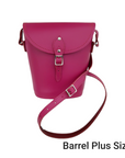 Handmade Leather Barrel Bag - Magenta