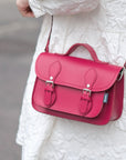 Handmade Leather Micro Satchel - Magenta