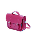 Leather Midi Satchel - Magenta