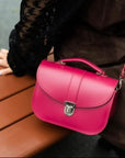 Olympia Handmade Leather Bag - Magenta