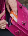 Handmade Leather Satchel - Magenta