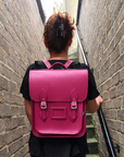 Handmade Leather City Backpack - Magenta