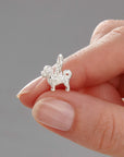 Maltipoo Silver Dog Charm