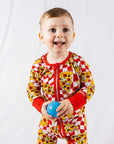 Stylish Pizza Print Bamboo Zip Onesie for Baby - Soft & Stretchy Sleepwear by NIXX BABY at brixbailey.com