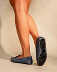 Caviúna Blue Calf Leather Tassel Loafers – Flat