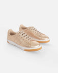 Womens Metallic Leather Sneakers in Gold or Silver