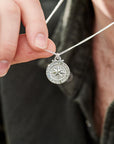 Large Travel Safe Compass Personalised St Christopher Silver Necklace