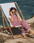 Maroon Check Seersucker Dungarees