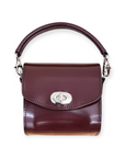 Bauble Handmade High Shine Leather Handbag - Marsala Red