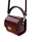 Bauble Handmade High Shine Leather Handbag - Marsala Red