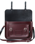 Handmade Leather Satchel - Marsala Red