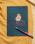 A5 Handmade Notebook with Robin Design