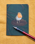 A6 Handmade Notebook with Robin Design