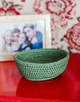 Mayfair Tray Hold All Rattan Basket in Green