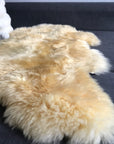 Premium organic baby sheepskin rug, hypoallergenic long fur, 100% vegetable tanned, medical grade, sustainable luxury free-range sheepskin by Wildash London at brixbailey.com