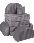 Medium Modular Sofa for Kids - Churros Jurassic Grey Plus