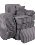 Medium Modular Sofa for Kids - Churros Jurassic Grey Plus