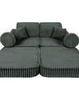 Medium Modular Sofa for Kids in Forest Green