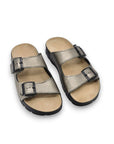 Meeliku Womens Leather Sandals – Metallic