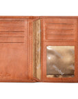 Mens Natural Leather Wallet with Card and Coin Pockets