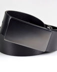 Mens Full Grain Leather Belt with Brushed Buckle