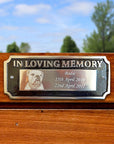 Photo Engraved Bench Plaque – Custom Cast Aluminum Memorial Garden Sign