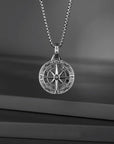 Personalised Men's Compass Necklace – Engraved Initial Pendant