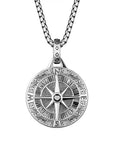 Personalised Men's Compass Necklace – Engraved Initial Pendant