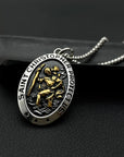 Saint Christopher Necklace - Men's Solid Stainless Steel Chain With Custom Engraved Pendant