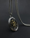 Saint Christopher Necklace - Men's Solid Stainless Steel Chain With Custom Engraved Pendant